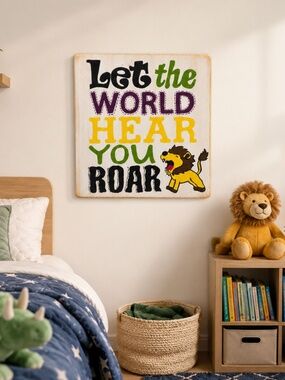 Handmade Wooden Kids Wall Sign – 12" x 10"